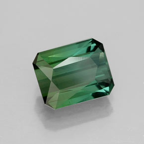 Tourmaline vert naturelle taille émeraude, 1,45 ct, VVS