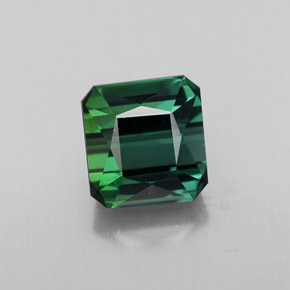 Tourmaline vert naturelle taille émeraude, 2,06 ct, VVS