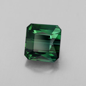 Tourmaline vert naturelle taille émeraude, 2,06 ct, VVS