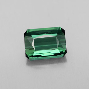 Tourmaline vert naturelle taille émeraude, 1,51 ct, VVS