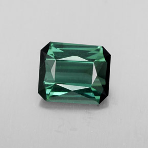 Tourmaline vert naturelle taille émeraude, 1,53 ct, VVS