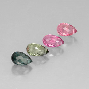Achetez naturel ct multicolore tourmaline gems, briolette, en provenance mozambique chez gemselect. en stock, livraison internationale!