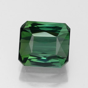 Tourmaline vert naturelle taille émeraude, 1,80 ct, VVS