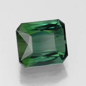 Tourmaline vert naturelle taille émeraude, 1,80 ct, VVS