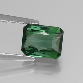 Tourmaline vert naturelle taille émeraude, 1,40 ct, VVS