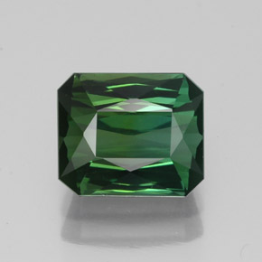 Tourmaline vert naturelle taille émeraude, 1,79 ct, VVS-VS