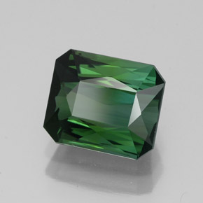 Tourmaline vert naturelle taille émeraude, 1,79 ct, VVS-VS