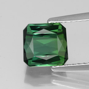 Tourmaline vert naturelle taille émeraude, 1,76 ct, VVS-VS
