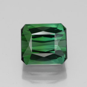Tourmaline vert naturelle taille émeraude, 2,51 ct, VVS