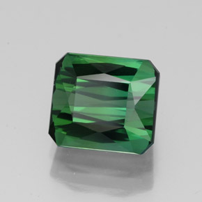 Tourmaline vert naturelle taille émeraude, 2,51 ct, VVS