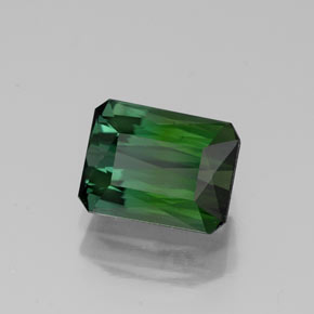 Tourmaline vert naturelle taille émeraude, 1,73 ct, VS