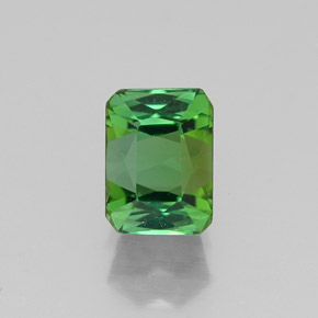 Tourmaline vert naturelle taille émeraude, 1,11 ct, VVS-VS
