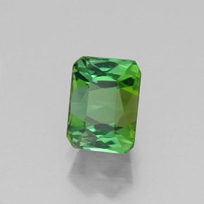 Tourmaline vert naturelle taille émeraude, 1,11 ct, VVS-VS