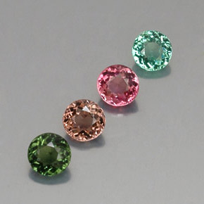 Achetez naturel ct multicolore tourmaline gems, coupe roude, en provenance mozambique chez gemselect. en stock, livraison internationale!
