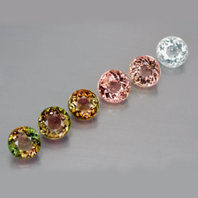 Achetez naturel ct multicolore tourmaline gems, coupe roude, en provenance mozambique chez gemselect. en stock, livraison internationale!
