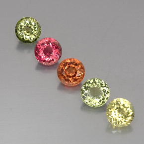 Achetez naturel ct multicolore tourmaline gems, coupe roude, en provenance mozambique chez gemselect. en stock, livraison internationale!