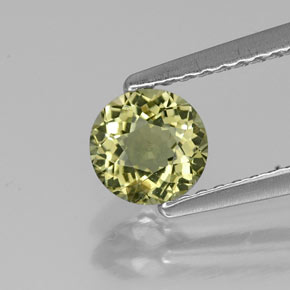 Tourmaline vert naturelle coupe roude, 0,65 ct, VVS-VS