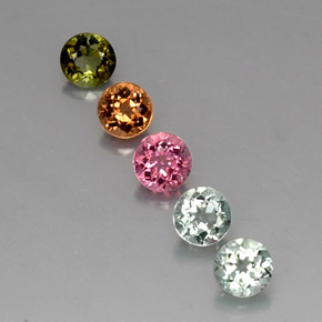 Achetez naturel ct multicolore tourmaline gems, coupe roude, en provenance mozambique chez gemselect. en stock, livraison internationale!