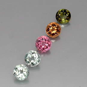 Achetez naturel ct multicolore tourmaline gems, coupe roude, en provenance mozambique chez gemselect. en stock, livraison internationale!