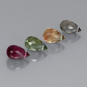 Achetez naturel ct multicolore tourmaline gems, briolette, en provenance mozambique chez gemselect. en stock, livraison internationale!
