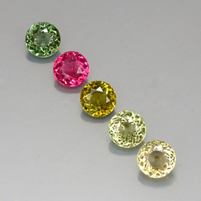 Achetez naturel ct multicolore tourmaline gems, coupe roude, en provenance mozambique chez gemselect. en stock, livraison internationale!