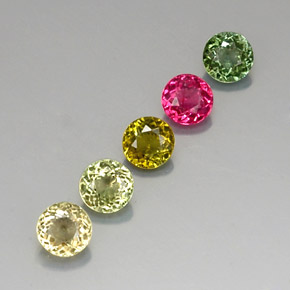 Achetez naturel ct multicolore tourmaline gems, coupe roude, en provenance mozambique chez gemselect. en stock, livraison internationale!