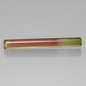Tourmaline bicolore naturelle taille émeraude, 6,88 ct, VVS-VS