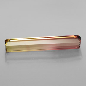 Tourmaline bicolore naturelle taille émeraude, 4,12 ct, VS