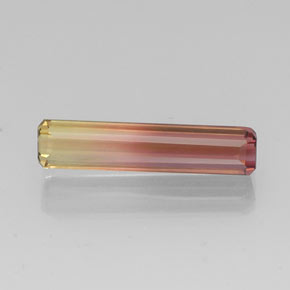 Tourmaline bicolore naturelle taille émeraude, 4,32 ct, VVS