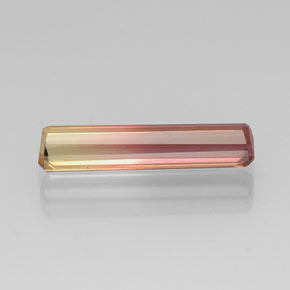 Tourmaline bicolore naturelle taille émeraude, 4,32 ct, VVS
