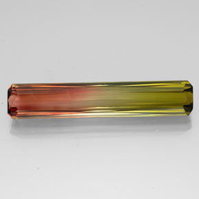 Tourmaline bicolore naturelle taille émeraude, 13,96 ct, VVS-VS