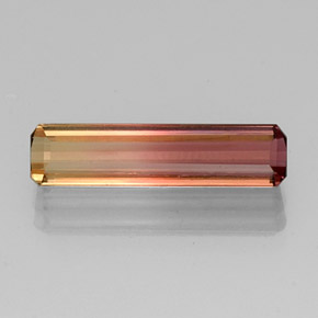 Tourmaline bicolore naturelle taille émeraude, 3,18 ct, VVS-VS