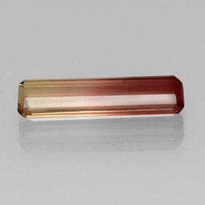 Tourmaline bicolore naturelle taille émeraude, 3,18 ct, VVS-VS