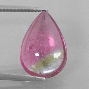 Tourmaline bicolore naturelle en forme de poire, 6,72 ct, transparent