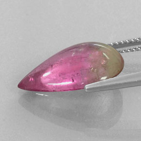 Tourmaline bicolore naturelle en forme de poire, 6,72 ct, transparent