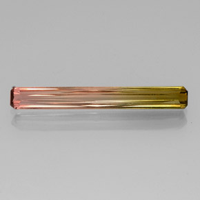 Tourmaline bicolore naturelle taille émeraude, 2,86 ct, VVS-VS