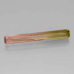 Tourmaline bicolore naturelle taille émeraude, 2,86 ct, VVS-VS