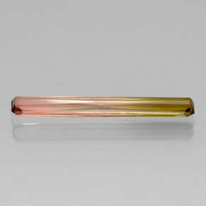 Tourmaline bicolore naturelle taille émeraude, 2,86 ct, VVS-VS