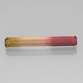Tourmaline bicolore naturelle taille émeraude, 2,37 ct, VVS-VS