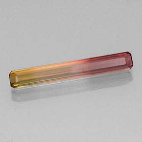 Tourmaline bicolore naturelle taille émeraude, 2,37 ct, VVS-VS