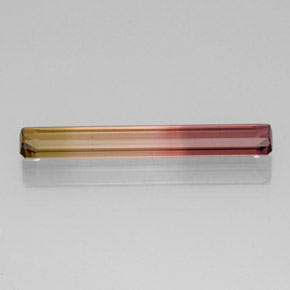 Tourmaline bicolore naturelle taille émeraude, 2,37 ct, VVS-VS