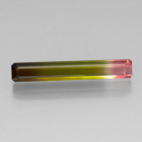 Tourmaline multicolore naturelle taille émeraude, 5,66 ct, VVS-VS