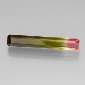 Tourmaline multicolore naturelle taille émeraude, 5,66 ct, VVS-VS