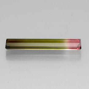 Tourmaline multicolore naturelle taille émeraude, 5,66 ct, VVS-VS