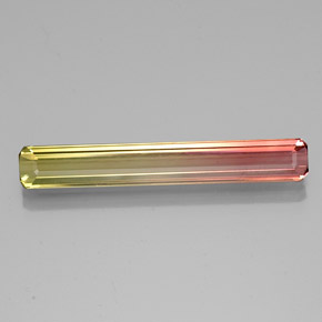 Tourmaline bicolore naturelle taille émeraude, 3,51 ct, VVS-VS