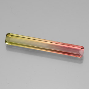 Tourmaline bicolore naturelle taille émeraude, 3,51 ct, VVS-VS