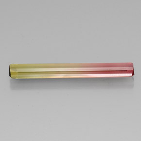 Tourmaline bicolore naturelle taille émeraude, 3,51 ct, VVS-VS