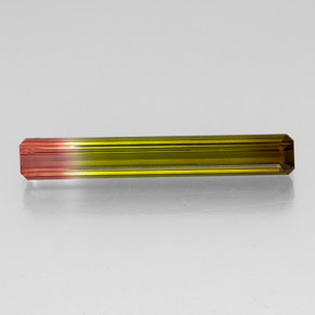 Tourmaline multicolore naturelle taille émeraude, 5,07 ct, VS-SI