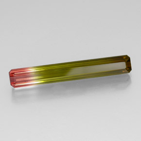 Tourmaline multicolore naturelle taille émeraude, 5,07 ct, VS-SI