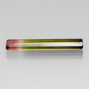 Tourmaline multicolore naturelle taille émeraude, 5,07 ct, VS-SI